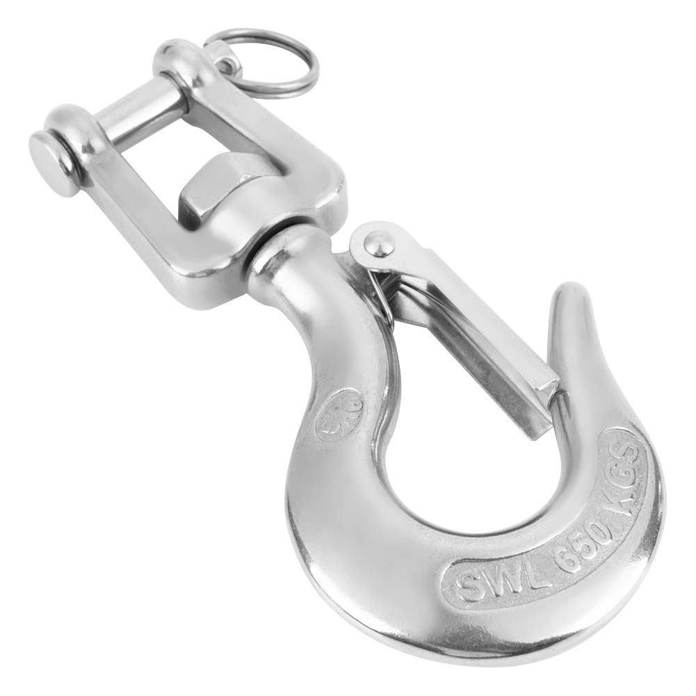 650kg/1000kg Stainless Steel Rotating Swivel Hook - Heavy Duty Safety Rigging Hook for Chains, Lifting & Rigging Accessories - Perfect for Construction, Marine, Industrial & Outdoor Use