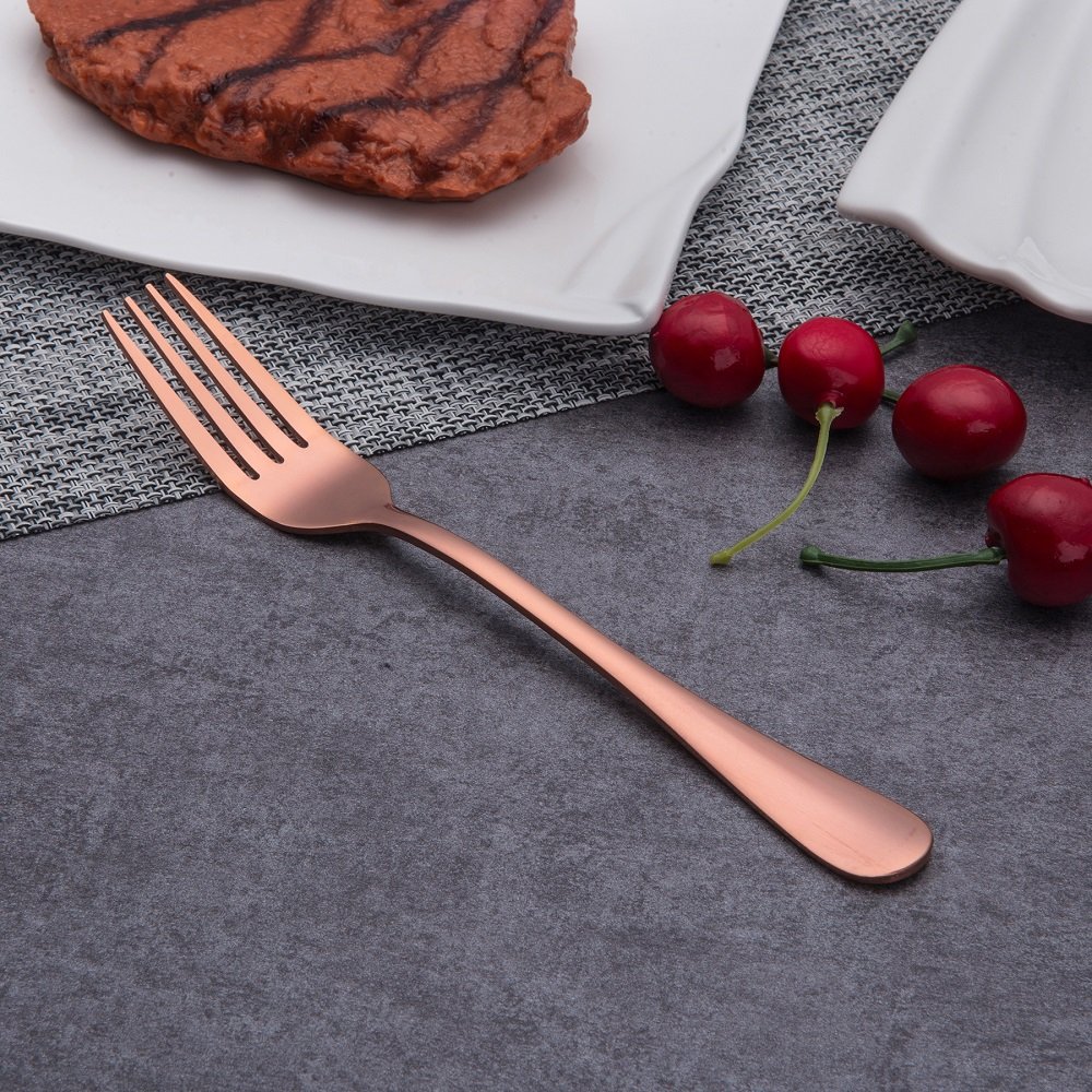 Berglander 20-Piece Rose Gold Silverware Set - Stainless Steel & Copper Flatware Cutlery, Service for 4 (Shiny Rose Gold) - Perfect for Dinner Parties, Weddings & Elegant Dining