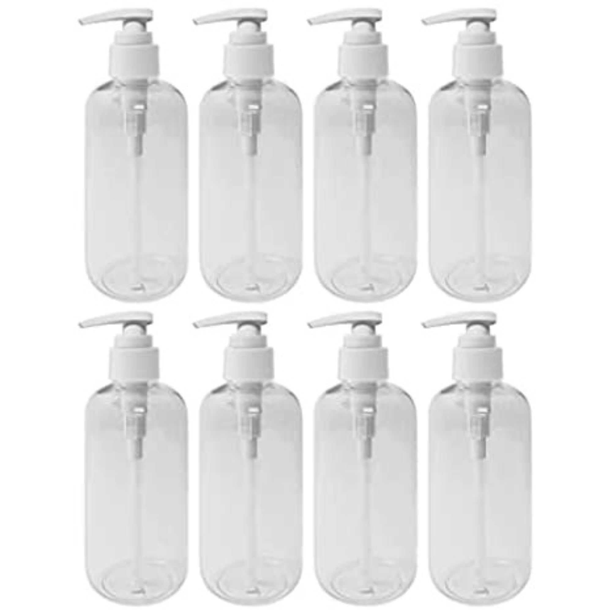 KOALA 16oz Clear Refillable Bottles with Leak Proof Press Pump Dispenser - BPA Free Plastic Containers for Lotions, Soaps, Shampoo, Conditioner & Hand Sanitizer - Travel Size Refillable Bottles (Pack of 8) - Perfect for Home, Salon, Travel & DIY Projects