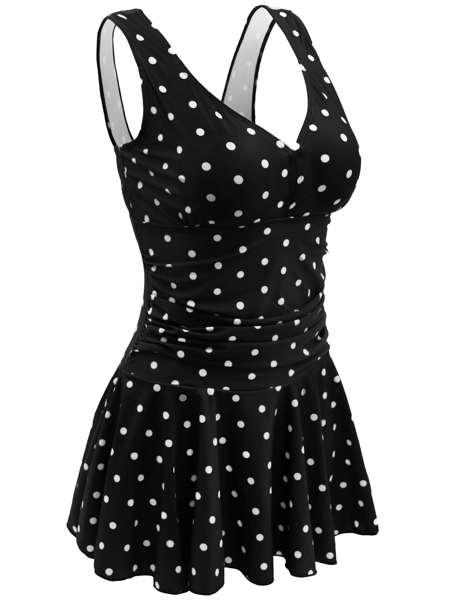 AONTUS Plus Size One Piece Swimsuit for Women - Vintage Bathing Suit with Tummy Control, Comfortable Swimwear for Beach, Pool & Vacation