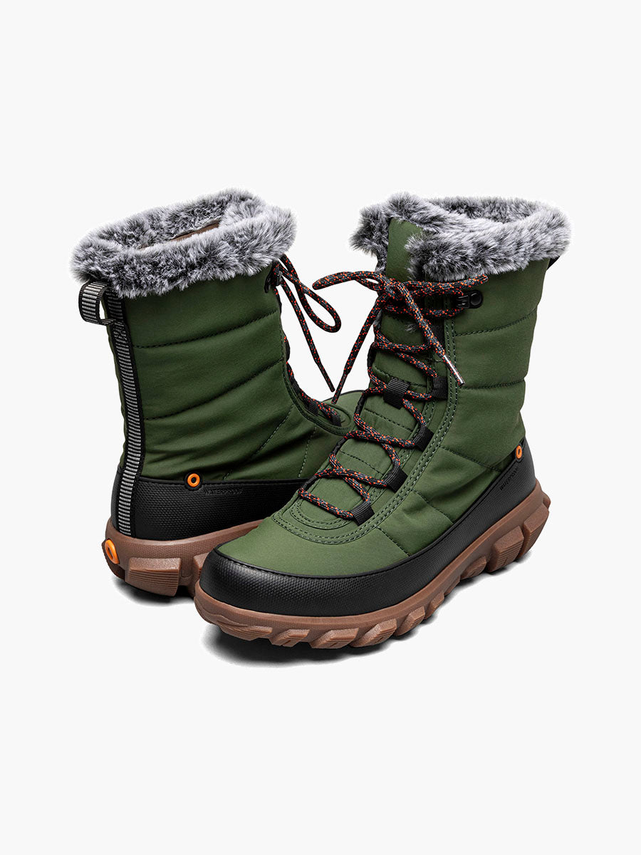 Bogs Cedar Quilt Lace Women's Waterproof Winter Boots - Warm Insulated Snow Boots for Hiking, Walking & Outdoor Activities