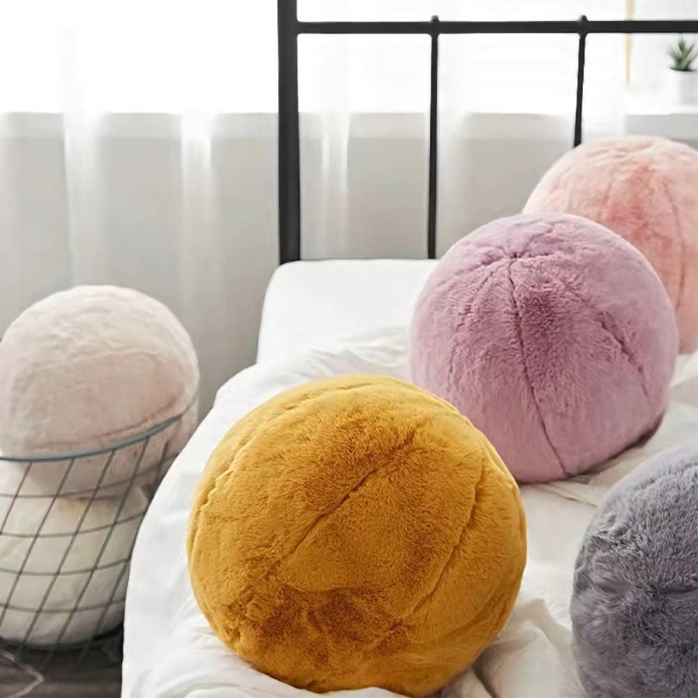 Soft Round Plush Ball Pillow - 13.77 Inch Purple Sphere Cushion for Chair, Couch, Sofa & Bedroom Decor | Cozy Floor Pillow for Living Room, Nursery & Gift Giving
