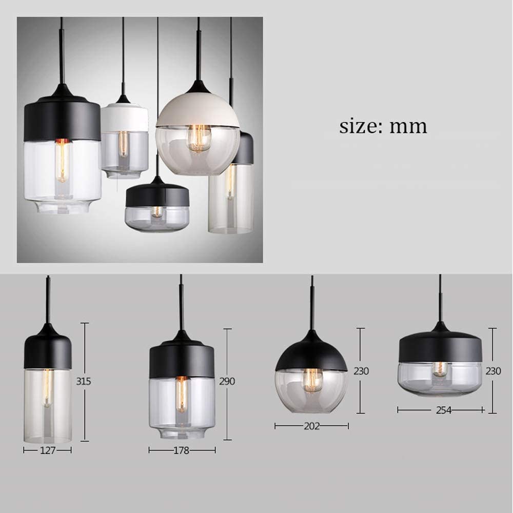 Nordic Modern Glass Pendant Light Fixture - E26/E27 LED Hanging Lamp for Kitchen, Dining Room, Bar & Bedroom - Stylish Industrial Loft Lighting for Restaurants, Living Spaces & Home Decor