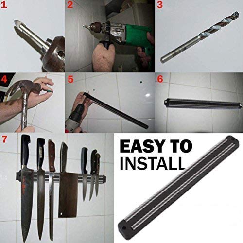 Magnetic Knife Holder Wall Mount - 33cm Chef Knife Storage Rack with Strong Magnets for Kitchen Utensils (Set of 2) - Perfect for Home Kitchen, Restaurant, and Professional Chef Use