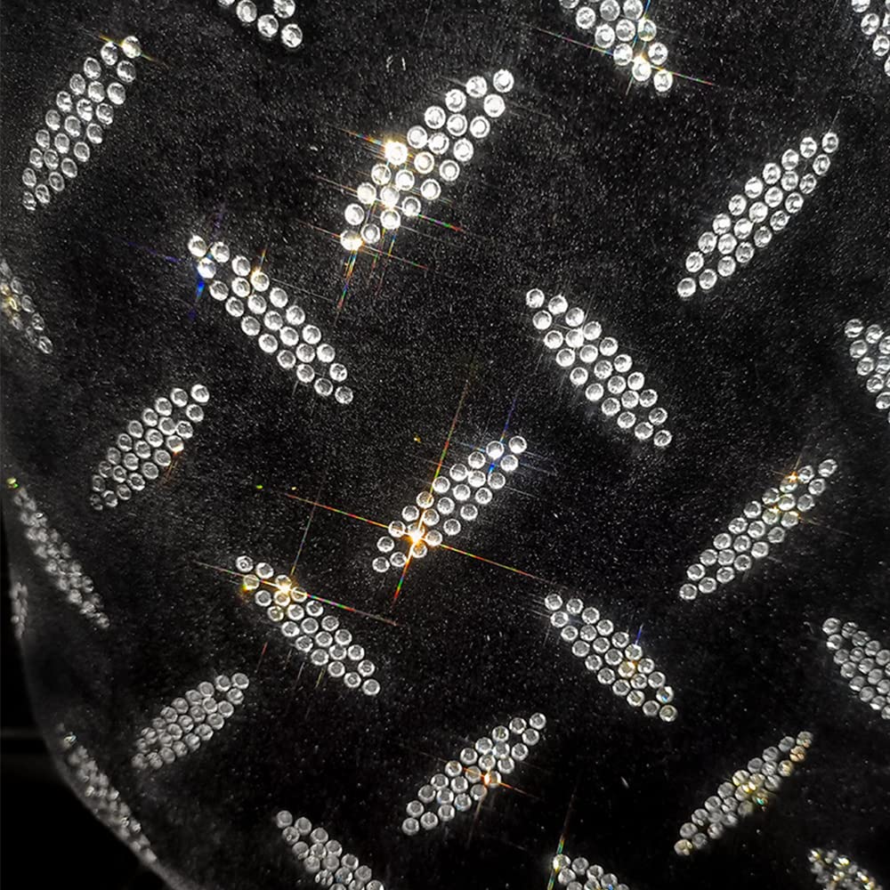 Sparkling Rhinestone Car Trash Bag - Hanging Car Garbage Can with Storage Pockets, Glamorous Car Accessory for Women (Black) | Perfect for Road Trips, Commuting & Keeping Your Vehicle Clean