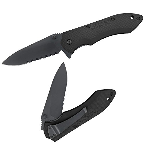 Serrated Blade/Black Handle