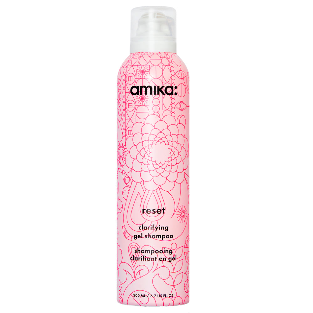 Amika Reset Clarifying & Cleansing Gel Shampoo for Oily Hair & Scalp - 6.7 oz Sulfate-Free Deep Clean Shampoo - Removes Buildup & Excess Oil - Perfect for Post-Workout, Swimming & Styling Product Removal