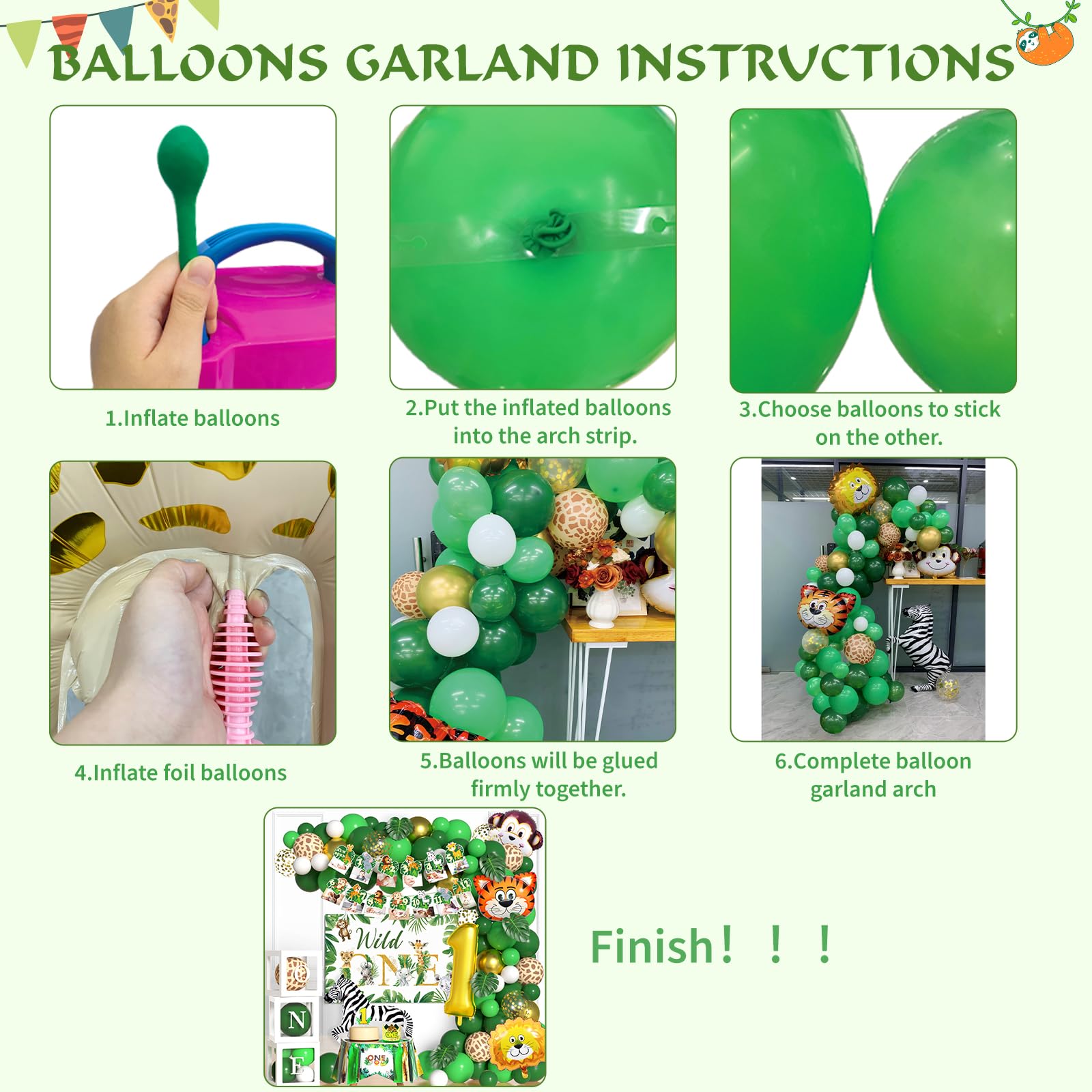 Wild One Birthday Decorations for Boys - 1st Birthday Party Supplies | Jungle Theme Decor for 1 Year Old's First Birthday | Perfect for Baby Showers, Birthday Parties & Photo Backdrops