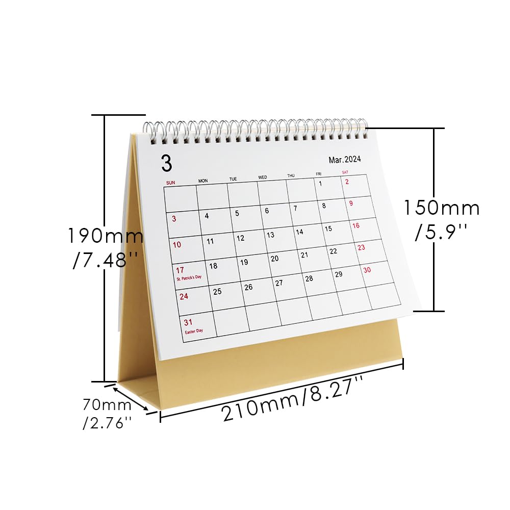 2025 Standing Desk Calendar - Wirebound Monthly Planner from Sep 2024 to Dec 2025 - Simple Design for Office, Home & School Use - Perfect for Productivity & Organization
