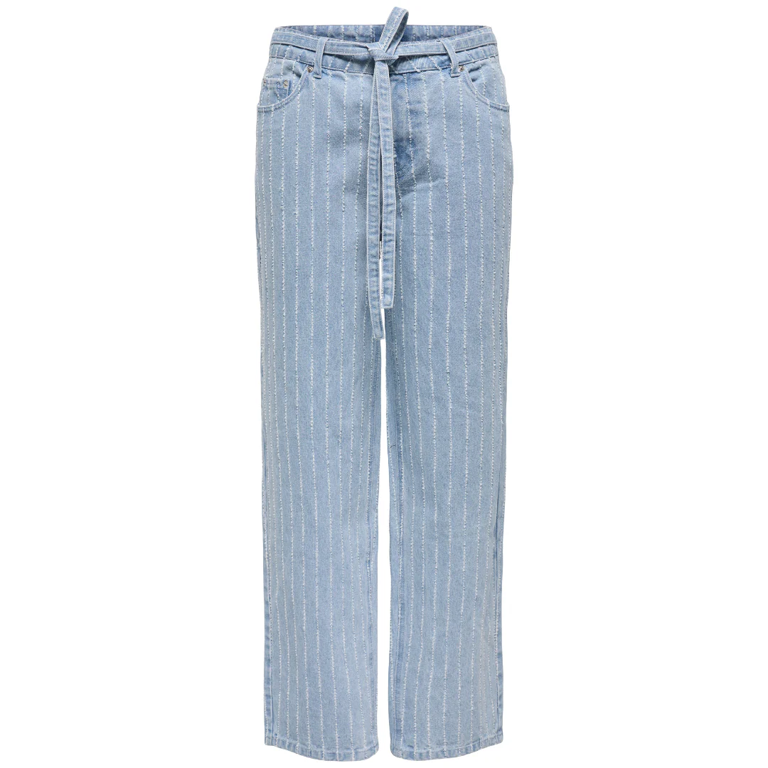 Gianna Striped Denim Pants for Women - High Waist Skinny Jeans with Stretch, Comfortable & Trendy Casual Wear - Perfect for Everyday Outfits, Office & Weekend Outings