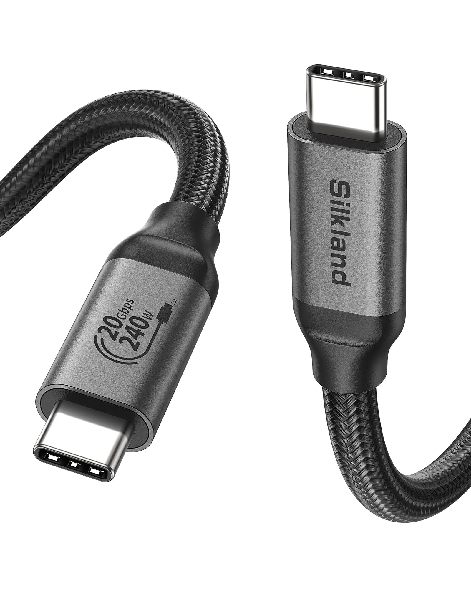 Silkland USB C to USB C Cable 4K@144Hz 8K@30Hz 20Gbps Data Transfer 240W PD Fast Charging - Compatible with MacBook Pro iPad iPhone 16 - 3.3FT High Speed Video Cable for Gaming Workstation & Home Office Setup