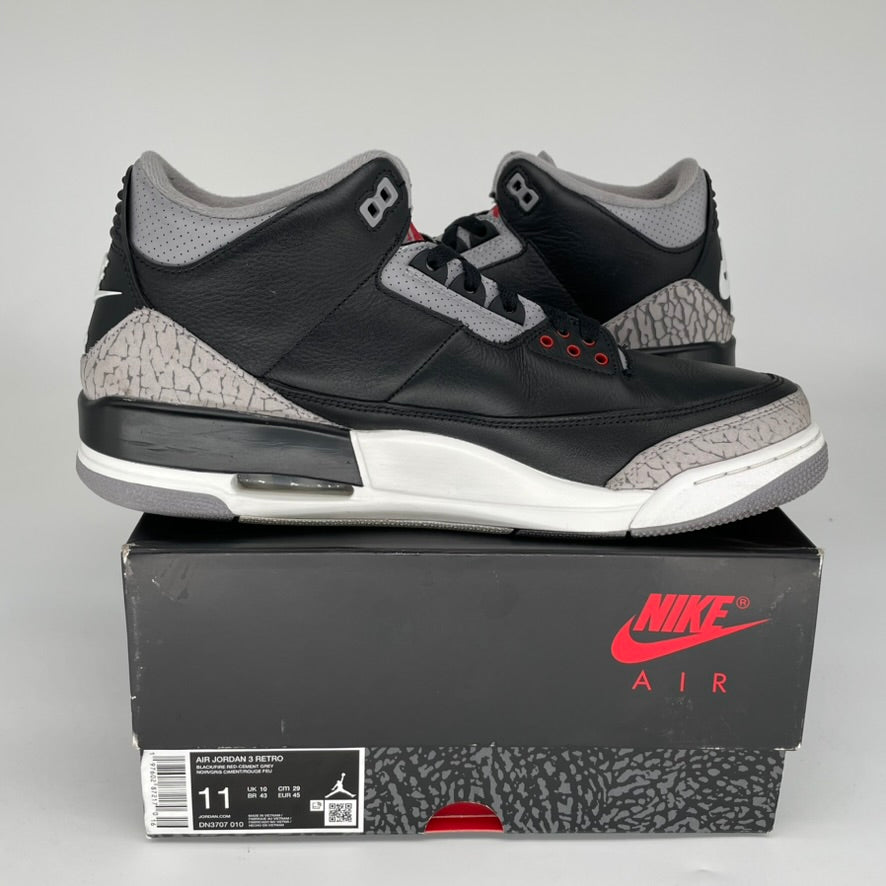AIR JORDAN 3 Black Cement Reimagined Retro Sneakers - Men's Size 11 (DN3707-010) | Basketball Shoes for Streetwear & Casual Outfits