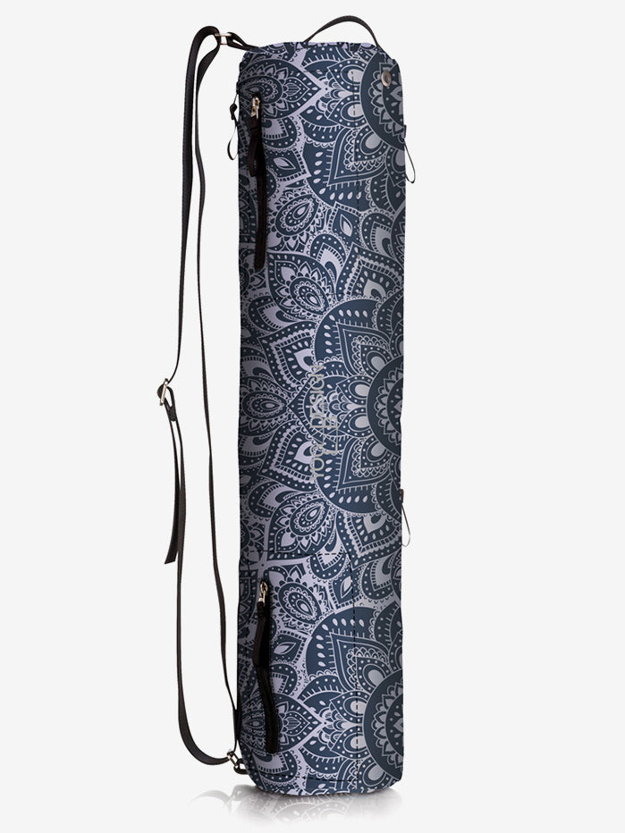 Eco-Friendly Yoga Mat Bag with Mandala Design - Charcoal Black for Yoga, Pilates & Gym - Perfect for Travel & Storage