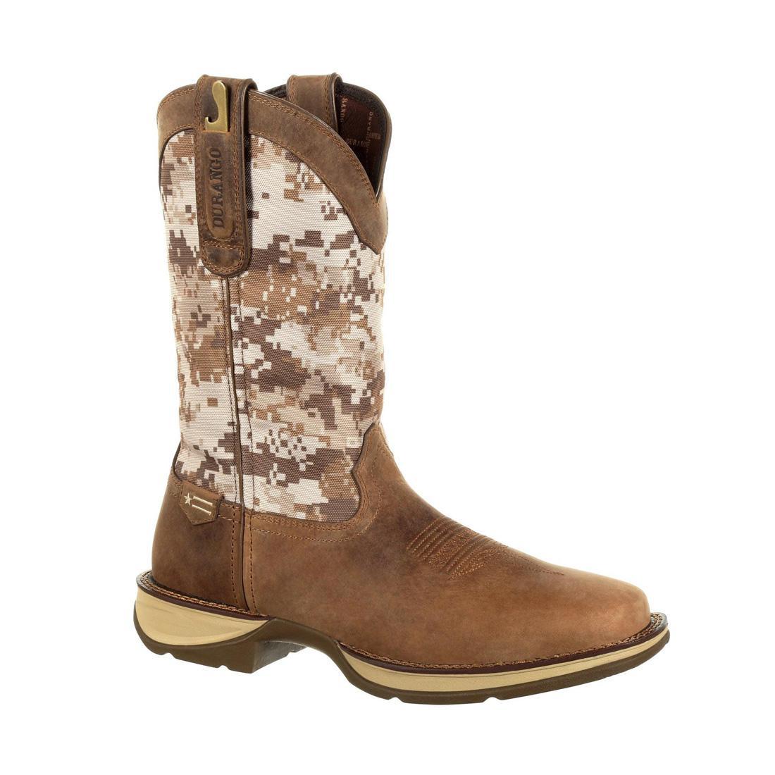Rebel Desert Camo Pull-On Western Boots for Men - Comfortable Cowboy Boots for Riding, Hiking & Outdoor Adventures