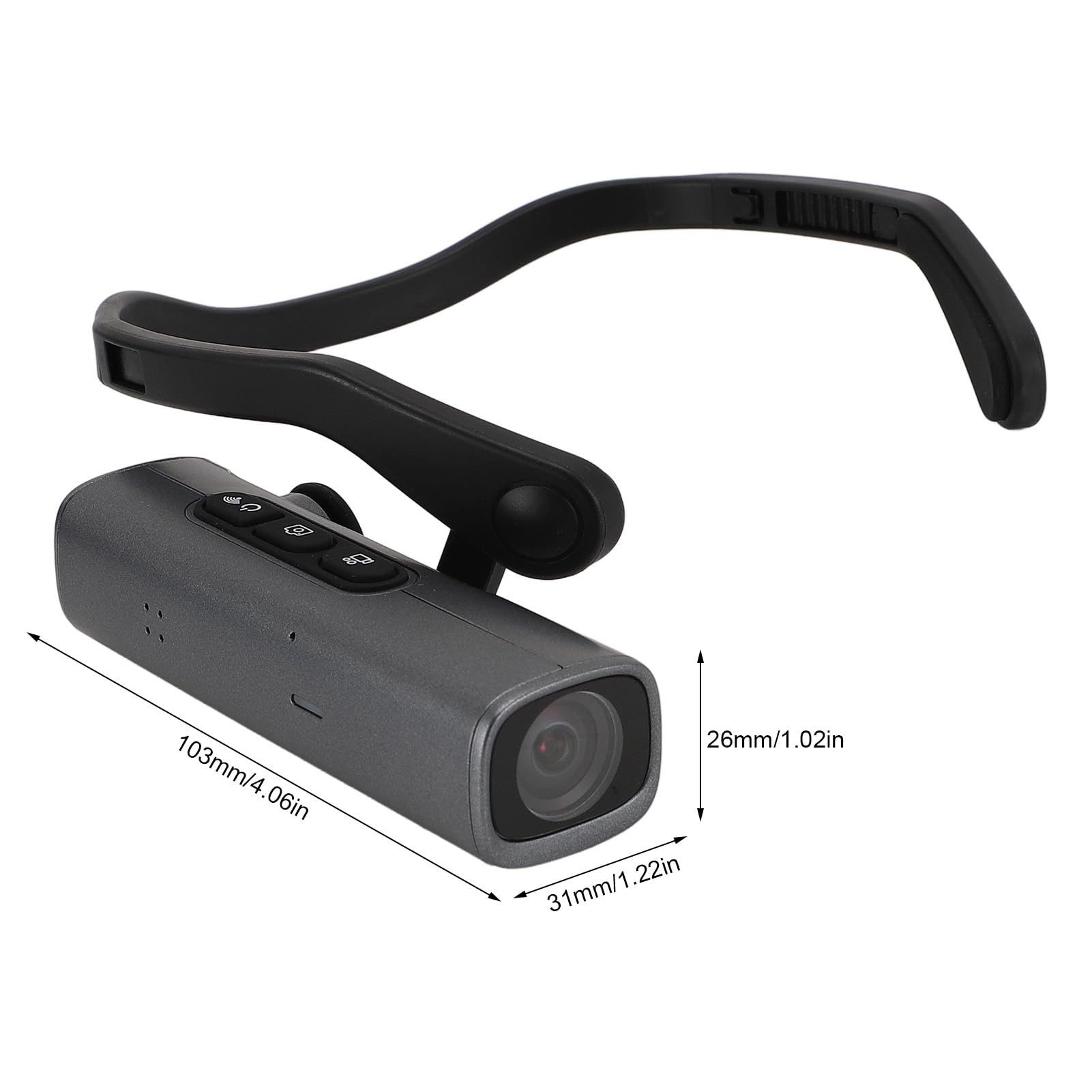 Goshyda 5K Ultra HD Head Mounted Camera - 30FPS Wearable Video Camcorder with EIS 6.0 Anti-Shake, Wide Angle Lens & APP Control - 128GB Memory - Perfect for Vlogging, Action Sports & Adventure Recording