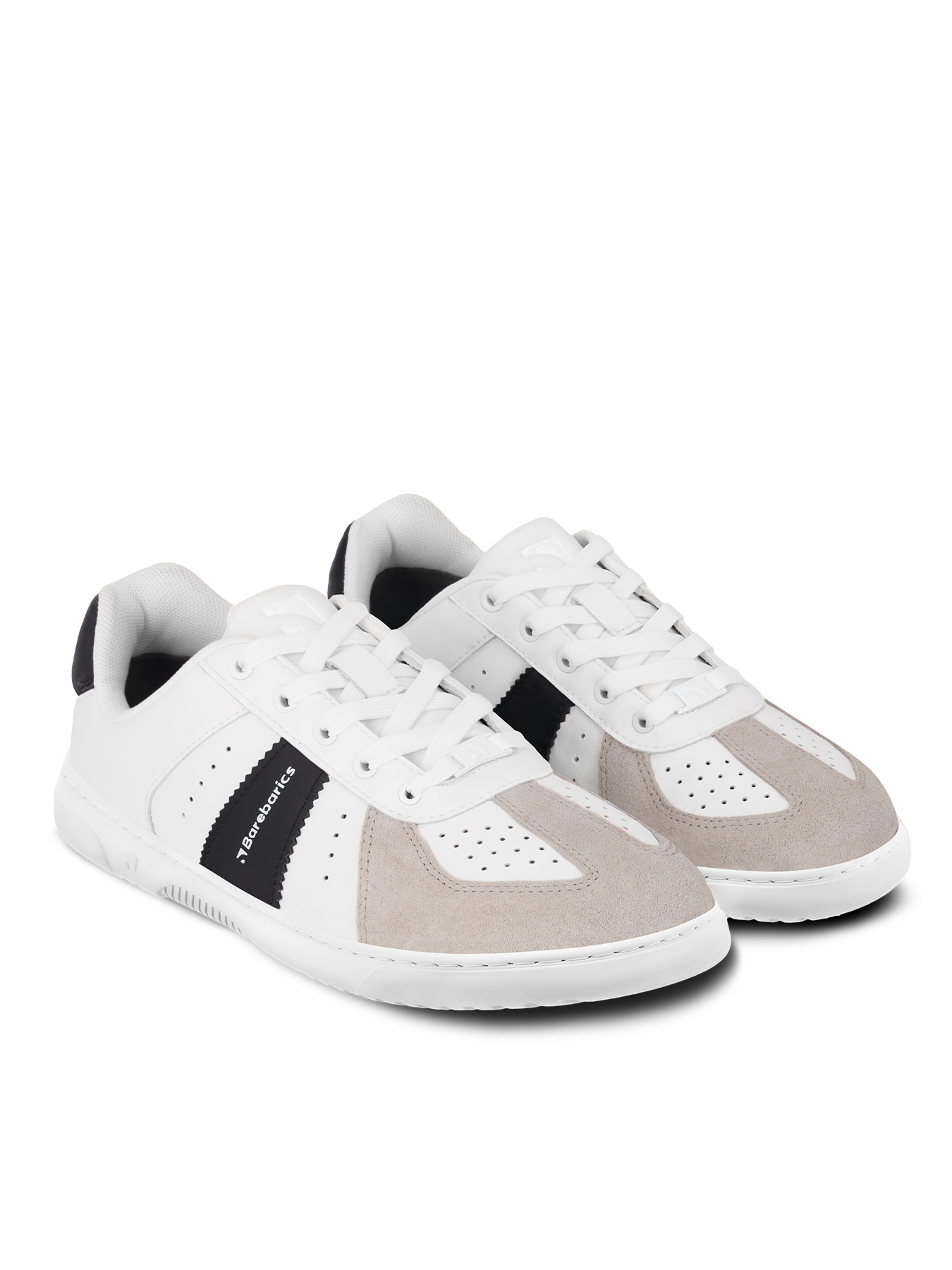 Barefoot Sneakers Barebarics Icara - Minimalist Women's Running Shoes in White & Beige | Lightweight & Flexible for Gym, Yoga & Everyday Wear