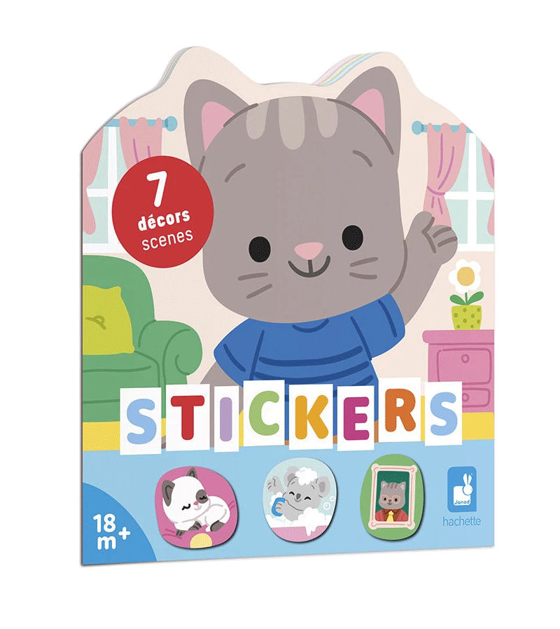 Janod House Stickers & Decor Book - Creative DIY Wall Decals for Kids' Rooms, Playrooms & Nurseries - Fun & Educational Home Decor