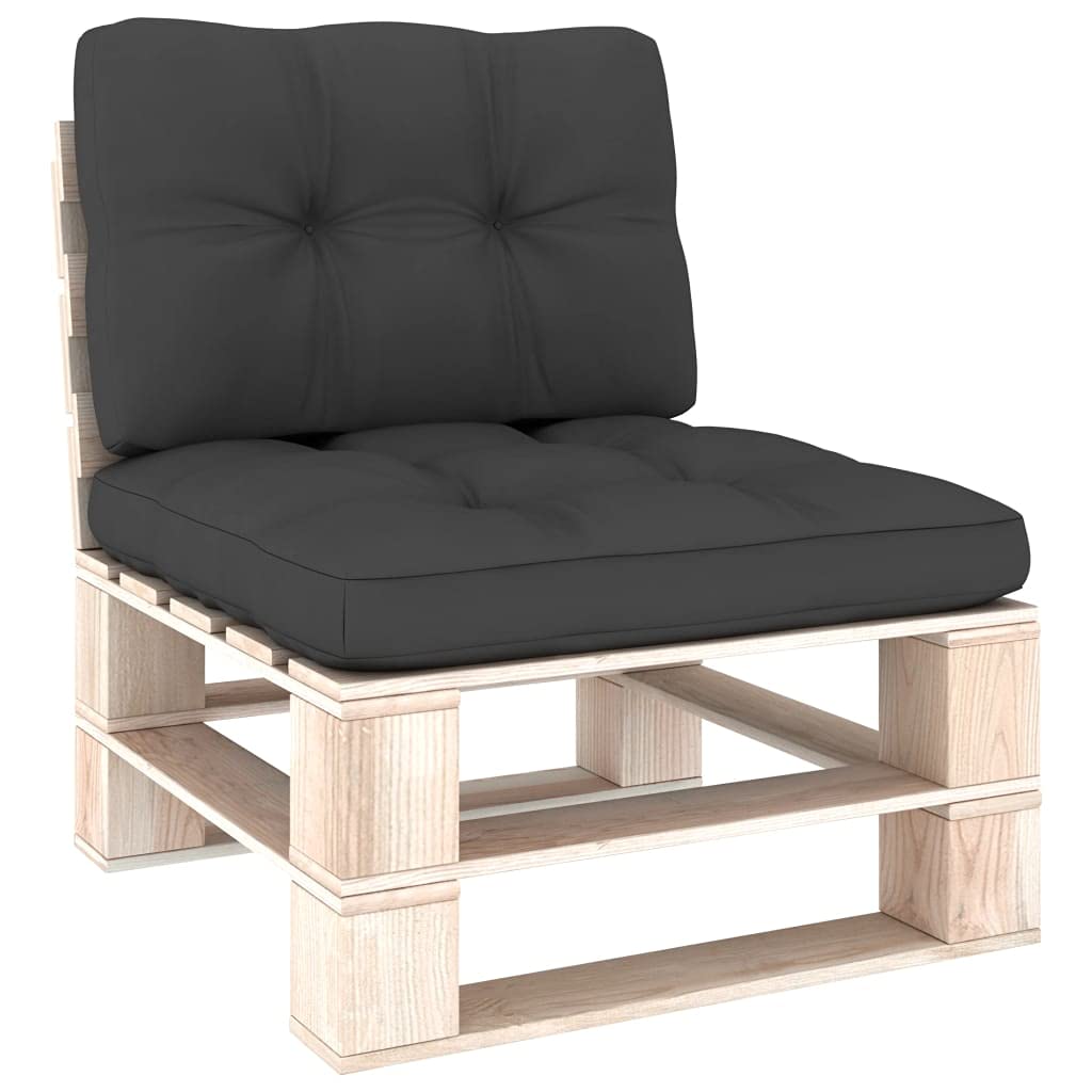 WELLIKEA 2-Piece Anthracite Pallet Sofa Cushions - Premium Comfort for Outdoor Patio, Deck, and Garden Furniture