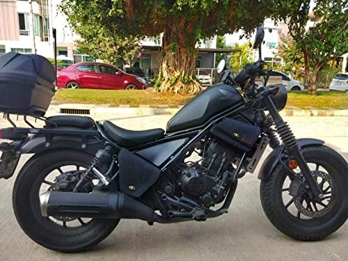 **Genuine Leather Saddle Bag & Cup Holder for Honda Rebel CMX 300 500 - Black Side Frame Cover & Fairing Accessory - Perfect for Motorcycle Rides & Commuting**