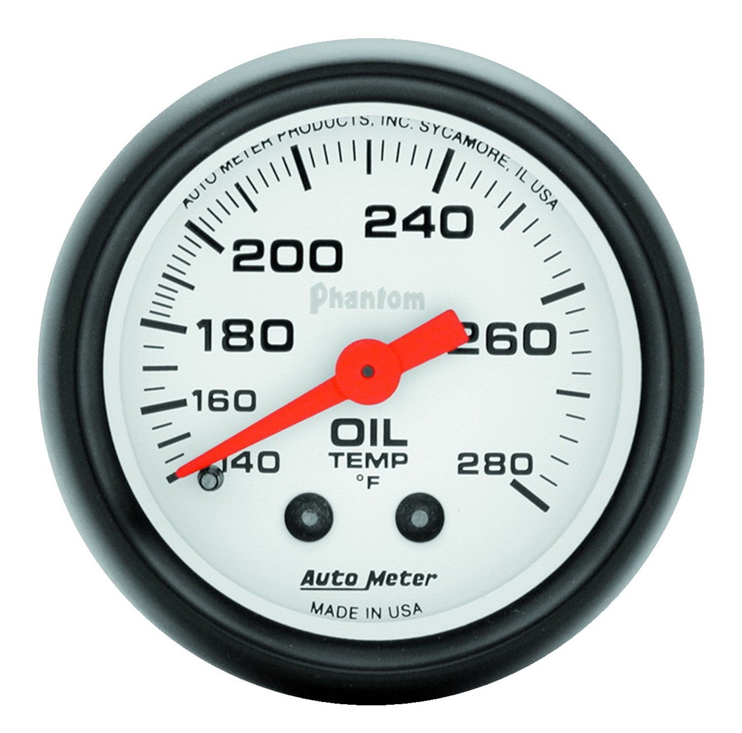 Auto Meter 5741 Phantom Mechanical Oil Temperature Gauge - High Performance Engine Monitoring for Cars, Trucks & Racing Vehicles - Perfect for Automotive Enthusiasts & DIY Mechanics