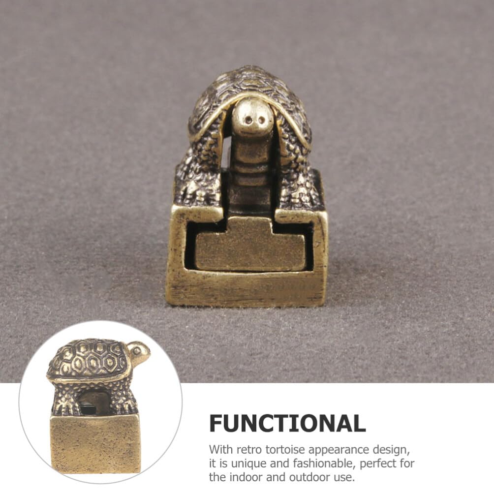 Yardwe Brass Turtle Wax Seal Stamp Set - Mini Turtle Statue for Home Office Desk Decor, Wax Seal Stamp for Invitations, Letters & DIY Crafts