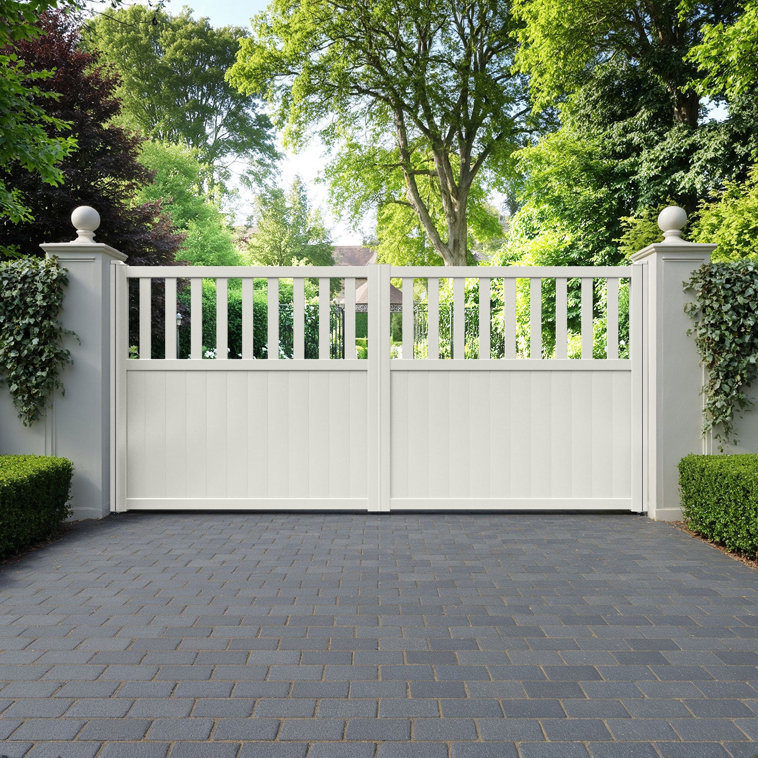 Bramble Aluminum Straight Top Driveway Gate - Durable & Modern Driveway Entrance Solution for Homes & Commercial Properties | Perfect for Security, Privacy & Curb Appeal