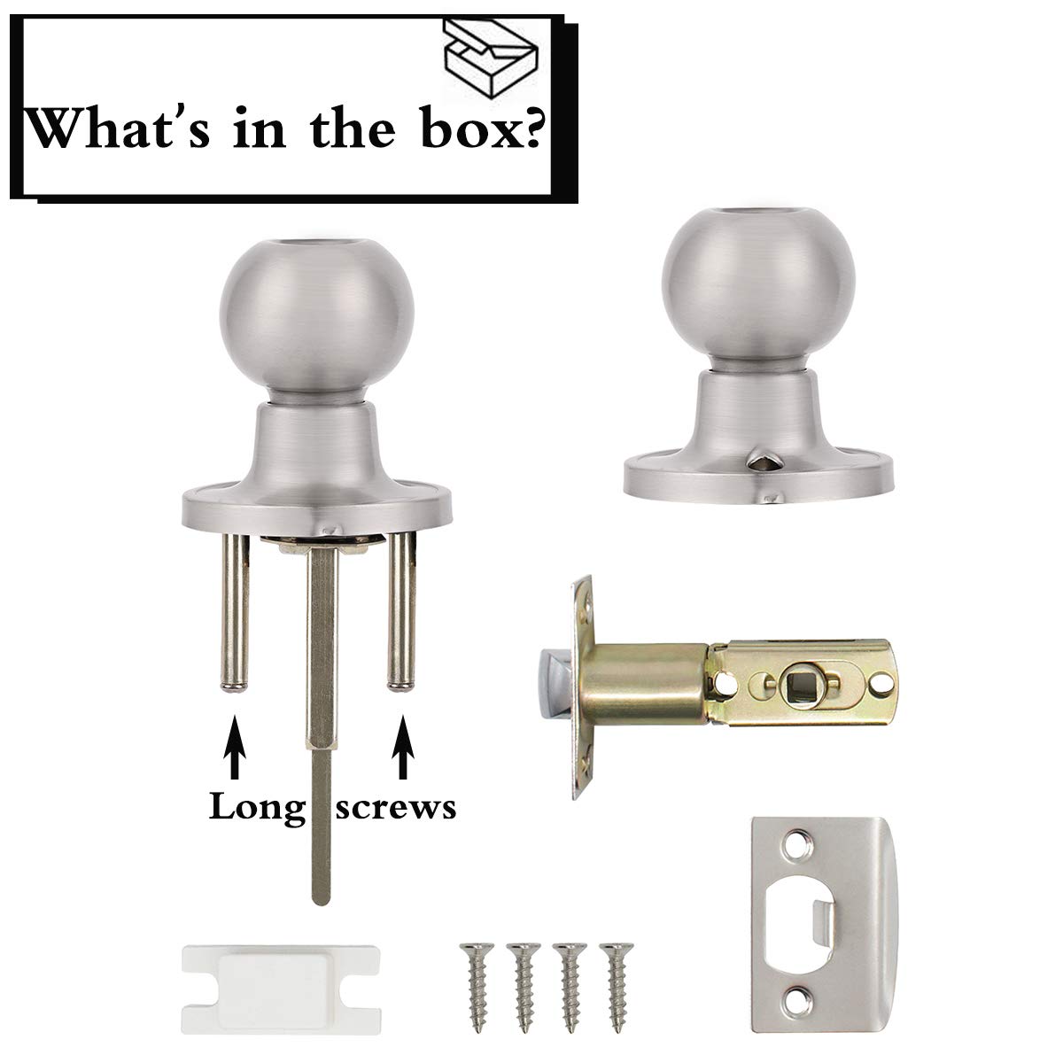 Gobrico Egg Style Passage Door Knobs - 1 Pack Satin Nickel Finish - Smooth Operation for Bedrooms, Closets & Interior Doors