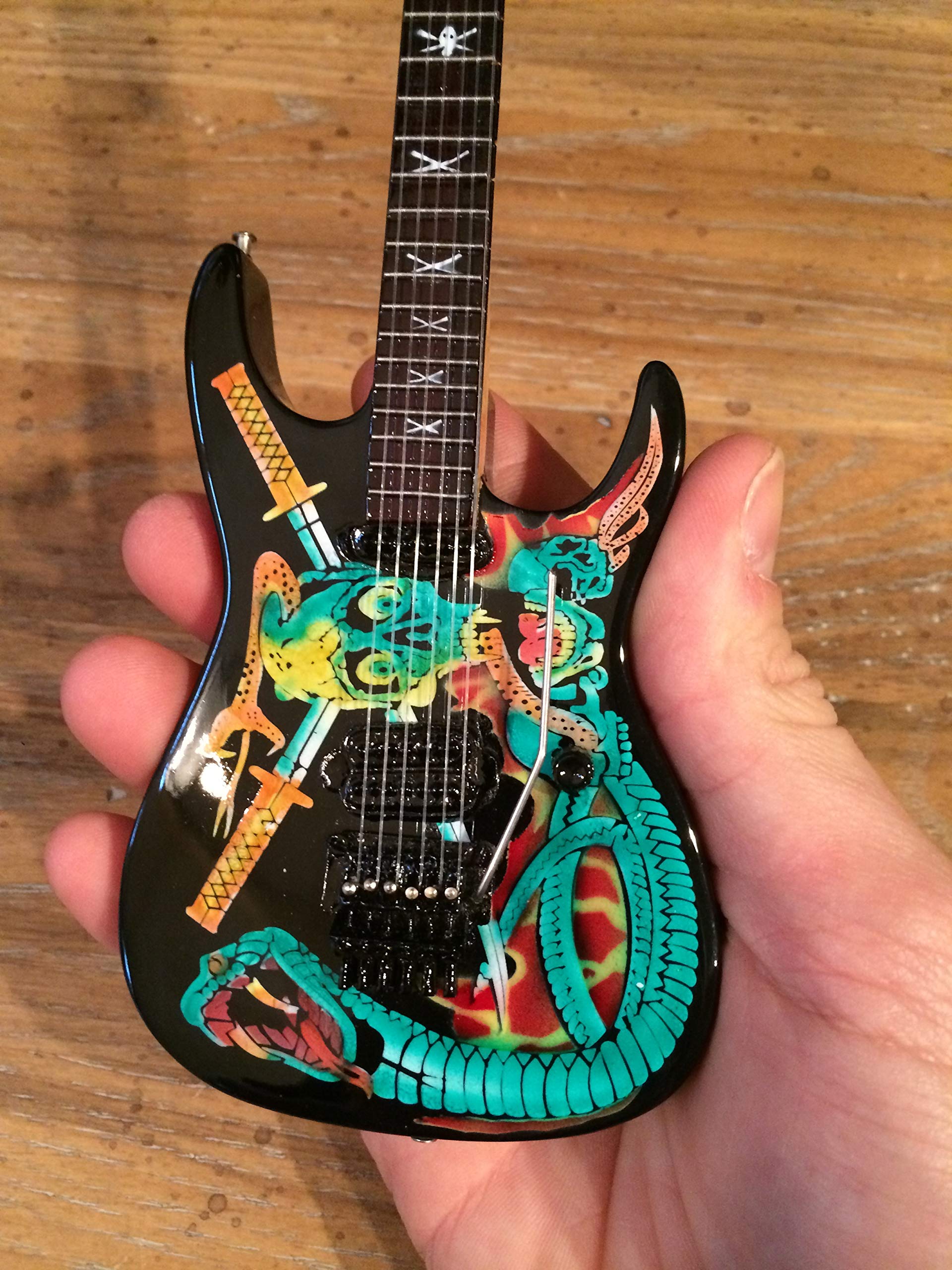 Mini Electric Guitar Replica - George Lynch Skulls & Snakes Collectible Model - Perfect for Music Lovers, Rock Fans & Home Decor