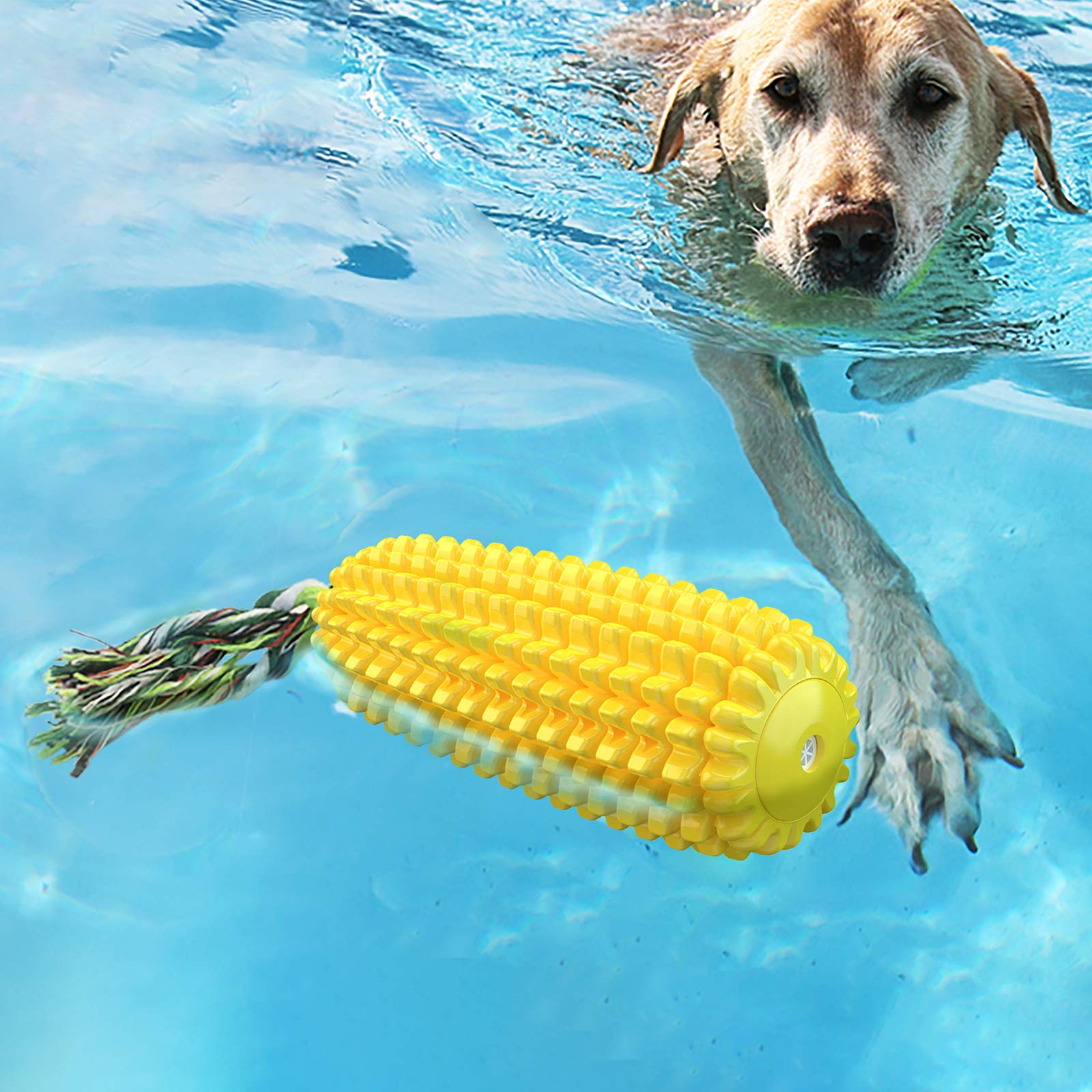 Durable Squeaky Dog Chew Toys for Teeth Cleaning - Interactive Corn-Shaped Yellow Puppy Toy for Medium & Small Dogs | Perfect for Playtime, Training & Birthday Gifts
