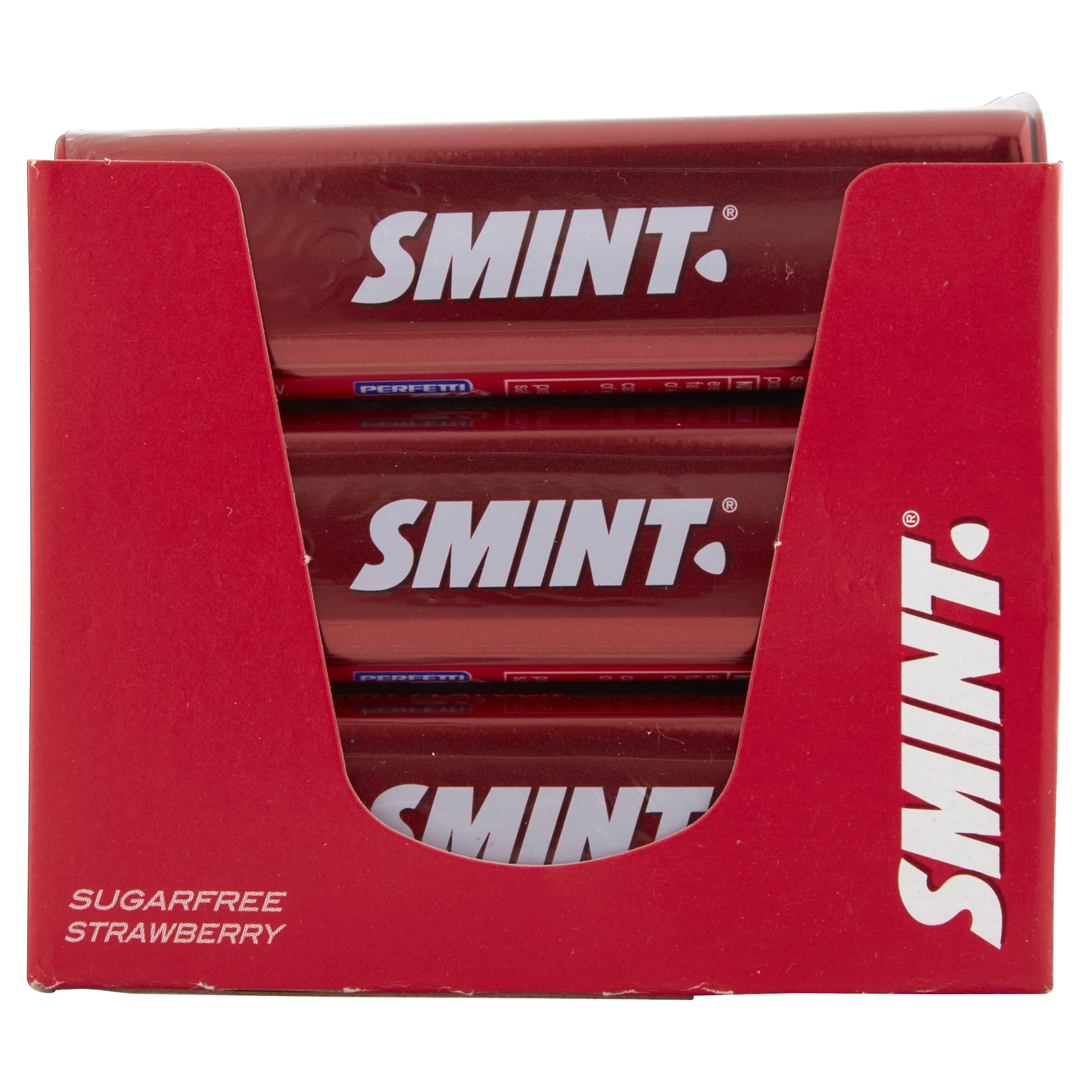 Smint Sugar Free Strawberry Mints - Vegetarian Friendly Breath Fresheners - 12 Pack of 50 XXL Tins - Perfect for Office, Travel & Fresh Breath On-The-Go