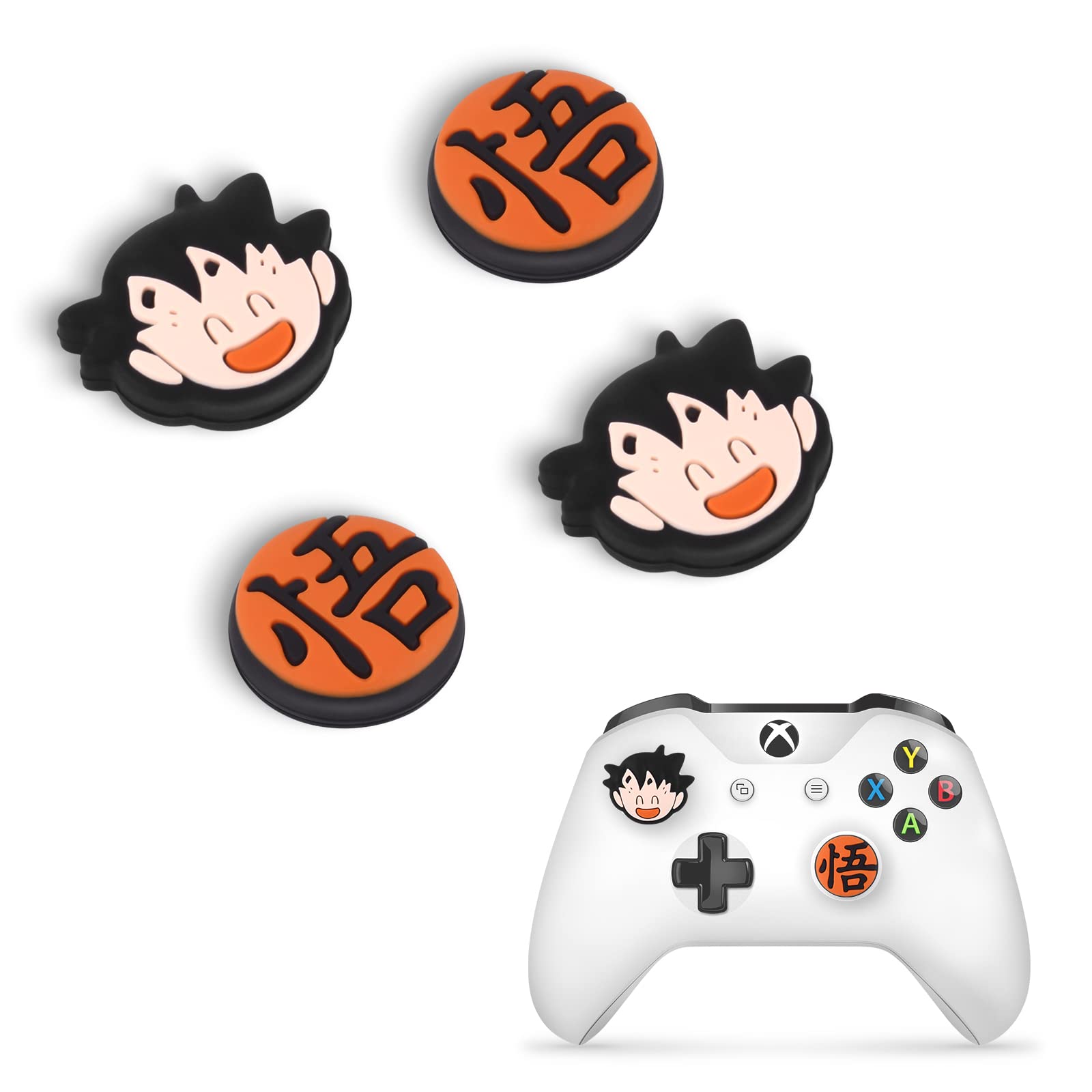 DLseego Anime Superman Thumbstick Grip Caps for PS5 PS4 Xbox 360 Xbox One Controller - 4PCs Joystick Protective Cover Set with Cute Design - Perfect for Gaming, Streaming & Esports