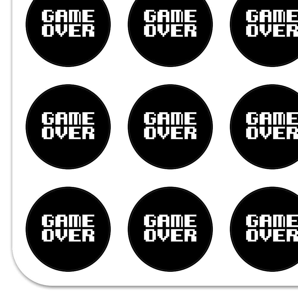 Game Over Gamer Pixel Font Stickers - Geek Planner & Calendar Decals for Scrapbooking, Crafting, DIY Projects - Perfect for Journals, Laptops, Water Bottles