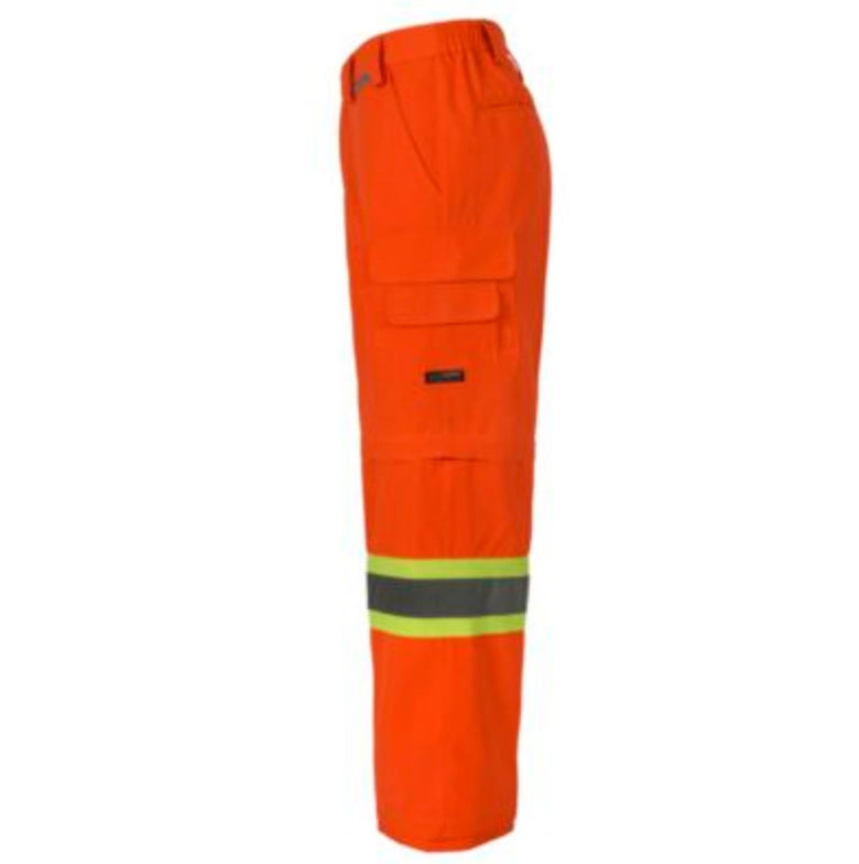 CoolWorks Hi-Visibility Ventilated Cargo Work Pants for Men - Orange Safety CW2ORGA | Durable Construction Workwear for Outdoor Jobs & Hazardous Environments