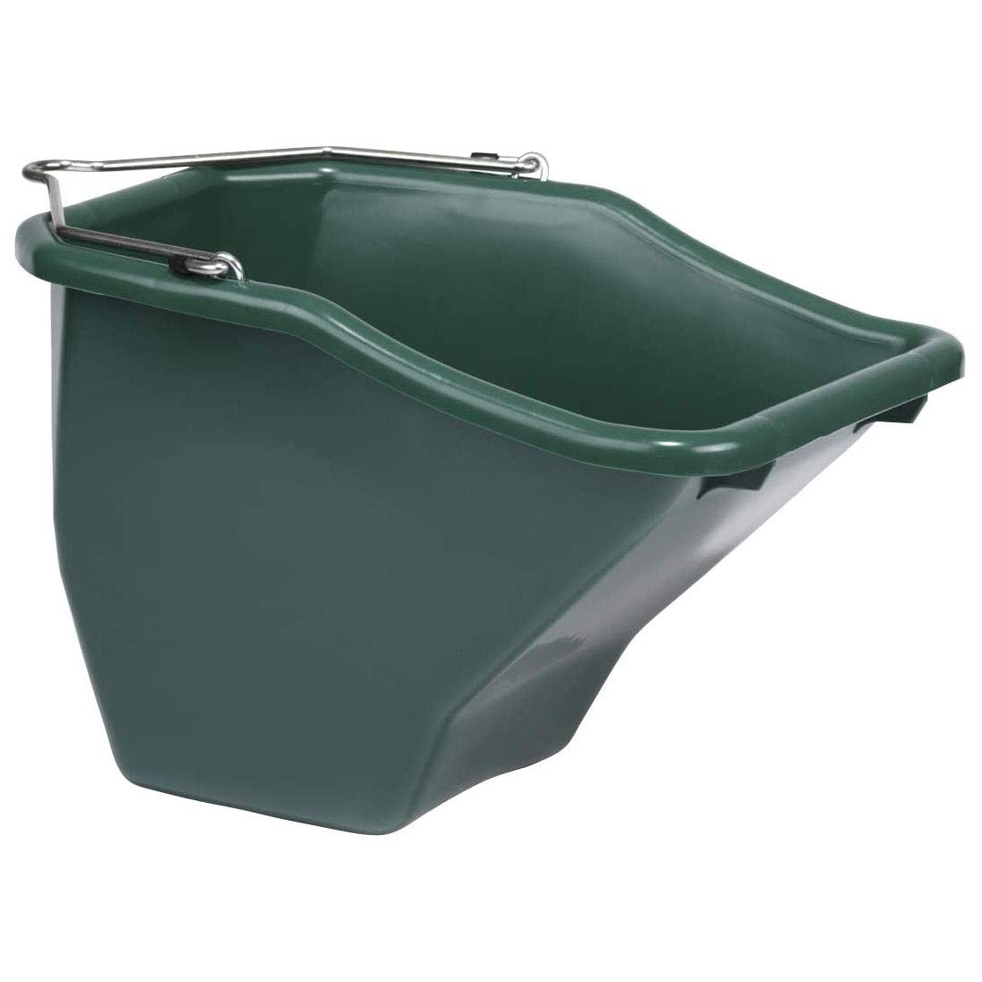 Little Giant 10-Quart Heavy Duty Plastic Livestock Feed Bucket for Horses, Cattle, Goats - Durable Flat Back Design, Green (4-Pack) - Perfect for Farm, Ranch, and Stable Feeding