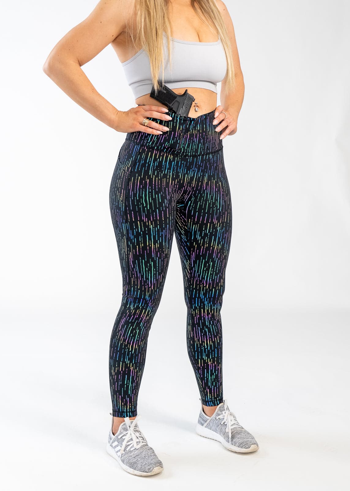Concealed Carry Leggings with Hidden Pockets - Holographic Rain-Resistant Yoga Pants for Women | Perfect for Gym, Running & Everyday Wear