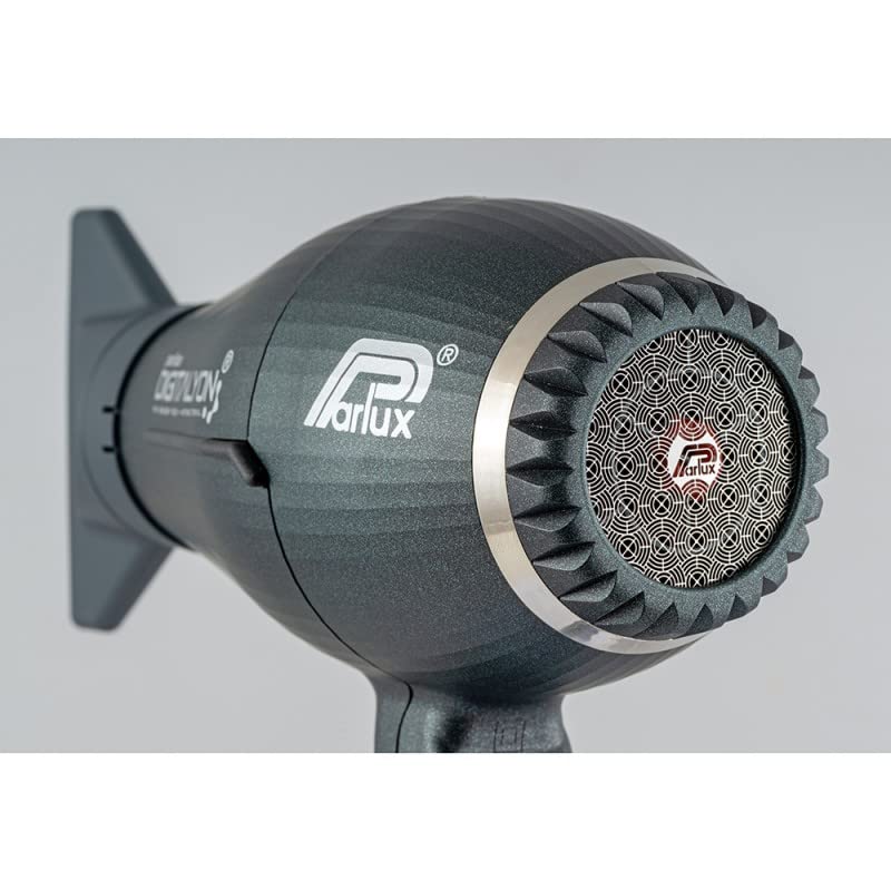Parlux Digitalyon Anthracite Professional Hair Dryer with Slim Straightening Nozzle - 2 Speeds, 4 Heat Settings & Cool Shot for Frizz-Free Straight Hair - Ultra Quiet for Salon-Quality Styling at Home, Travel & Daily Use