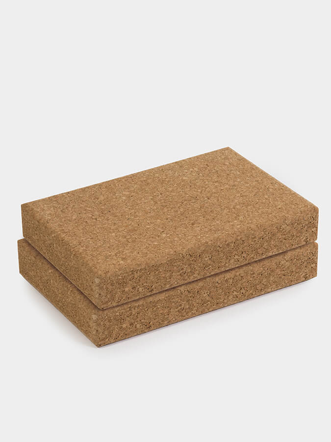 Premium Cork Yoga Blocks - Twin Pack for Stability & Support | Ideal for Yoga, Pilates & Home Workouts