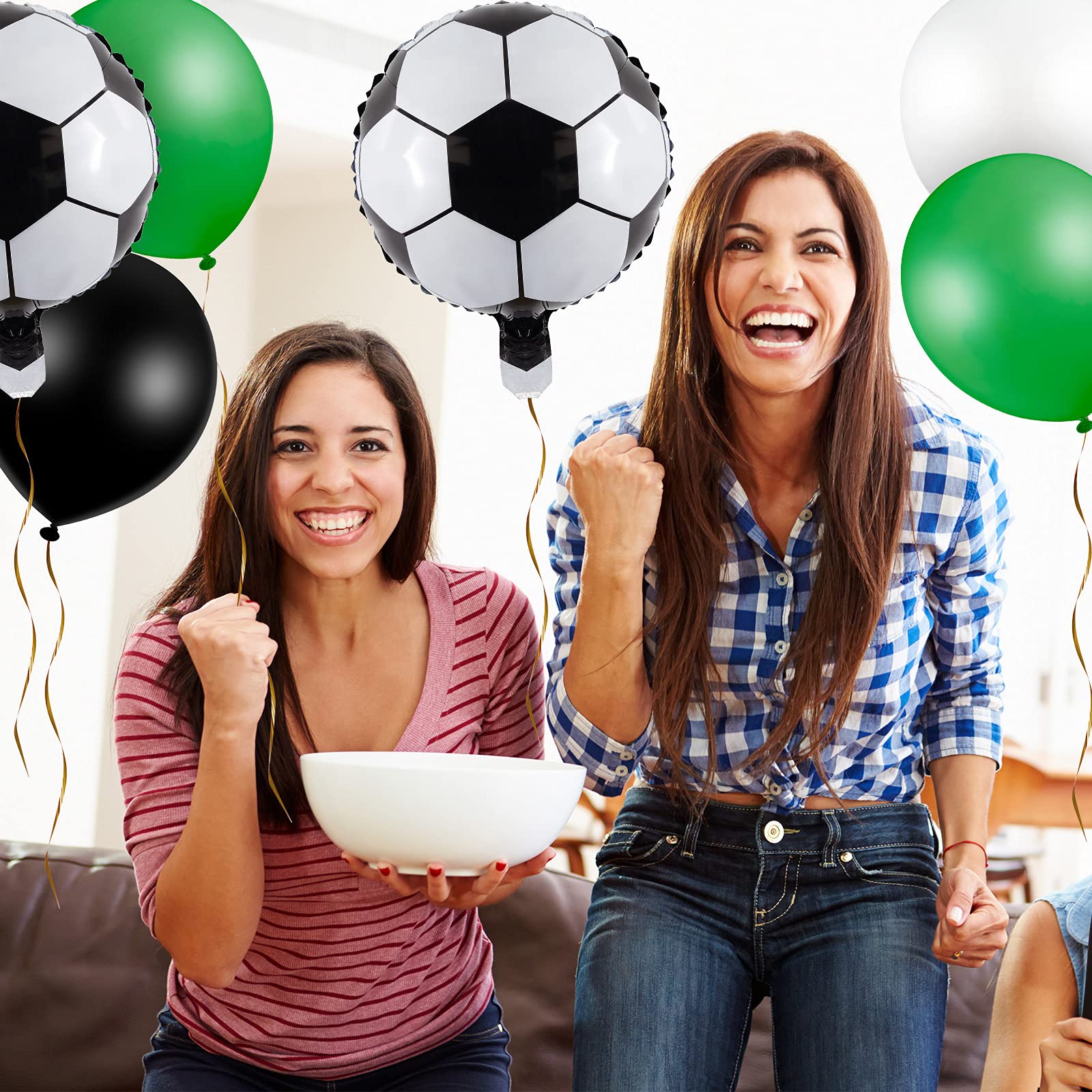 70-Piece Soccer Balloon Set for Birthday Parties - Includes 10 Metallic Foil Soccer Balloons & 60 Latex Balloons - Perfect for Boys & Girls Soccer Themed Decorations - Great for Birthday Decor, Team Celebrations & Sports Events