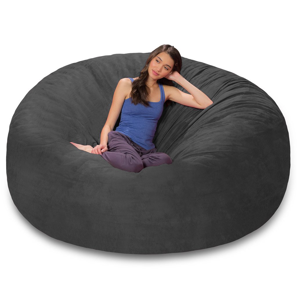 Premium Memory Foam Bean Bag Chair - Ultra Soft Charcoal Micro Suede Cover for Adults & Teens - Perfect for Gaming, Lounging, Movie Nights & Dorm Rooms