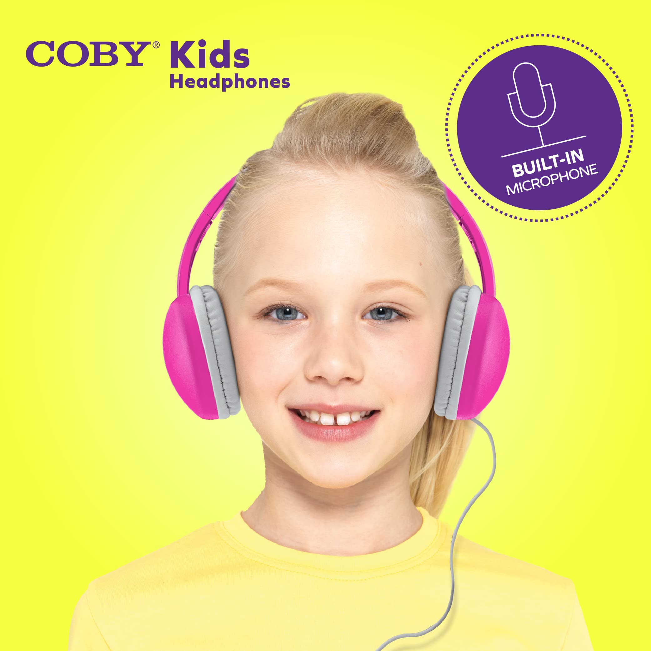 Kids Wired Headphones with Microphone & Volume Control - Lightweight School Headphones for Children, Noise Isolation Corded Earphones (Black) - Perfect for Online Classes, Travel & Home Learning