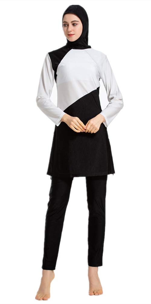 **ShuoBeiter Modest Full-Cover Muslim Swimwear for Women - Long Sleeve Burkini with Hijab, Plus Size Islamic Swimwear - Perfect for Beach, Pool & Water Sports**