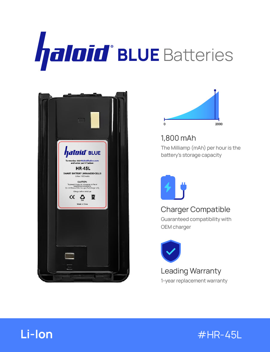 Haloid BLUE HR 45L Lithium Battery Replacement for NX240V NX340U TK Series (TK 2200, TK 2207, TK 2312, TK 3200, TK 3207, TK 2202L, TK 2212, TK 3212, TK 3300, TK 3302, TK 3312) - Long-Lasting Power for Barcode Scanners & Handheld Devices