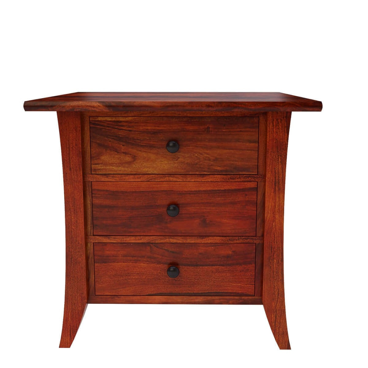 Modern Solid Wood 3-Drawer Nightstand with Sleek Design - Perfect for Bedroom, Living Room & Small Spaces - Georgia Home Decor