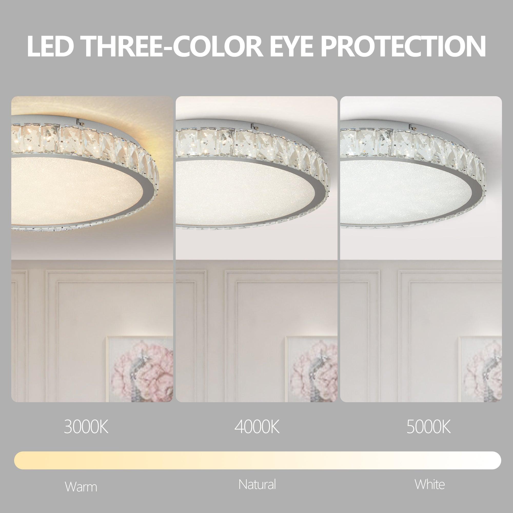 19.7 Inch Crystal LED Ceiling Light - 45W Dimmable Modern Flush Mount Fixture - Energy Saving LED Light for Living Room, Bedroom, Kitchen - Perfect for Home, Office & Restaurant Lighting