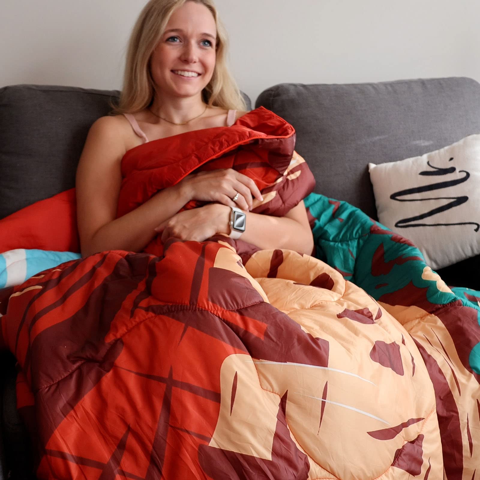 Premium Waterproof Camping Blanket - Ultra Warm & Cozy Travel Blanket for Outdoor Adventures, Hiking, Picnics & Beach - Lightweight & Compact (Red, 55