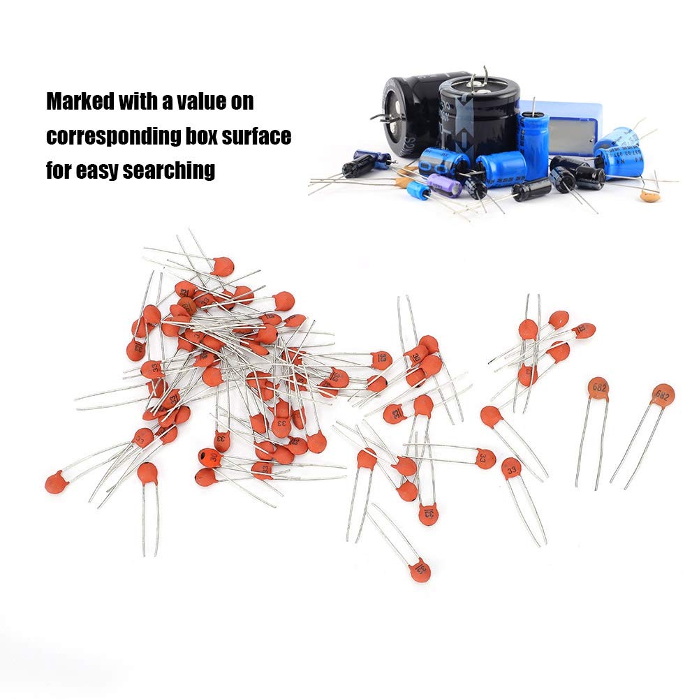 3600PCS 36 Values Ceramic Capacitor Kit (1pF-100nF, 50V) - Assorted Capacitors for DIY Electronics, Audio & Video Projects - Perfect for Hobbyists, Repair & Circuit Design