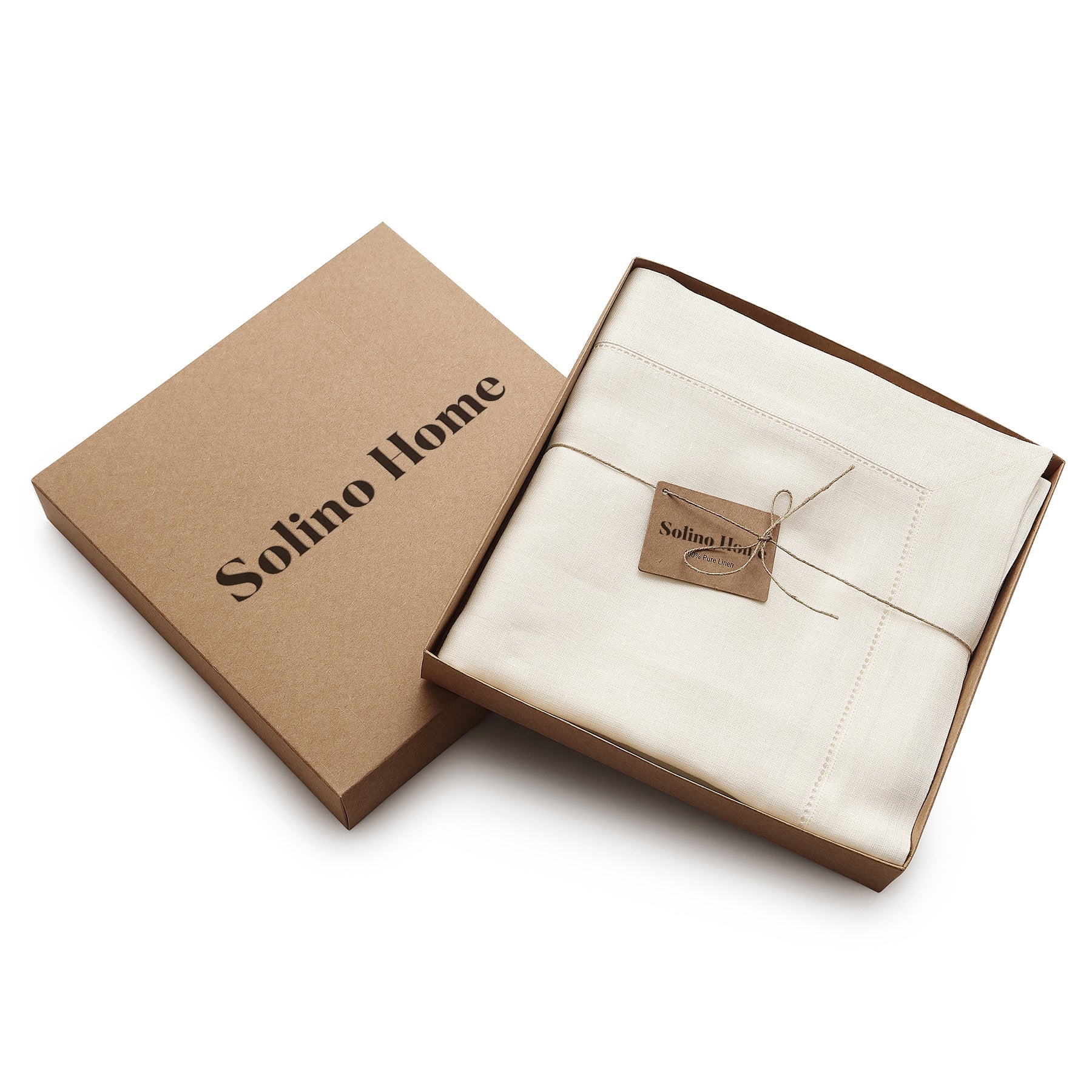 Elegant Classic Hemstitch Tablecloth - Premium Cotton Linen Table Cover for Dining Room, Wedding, Party & Special Occasions