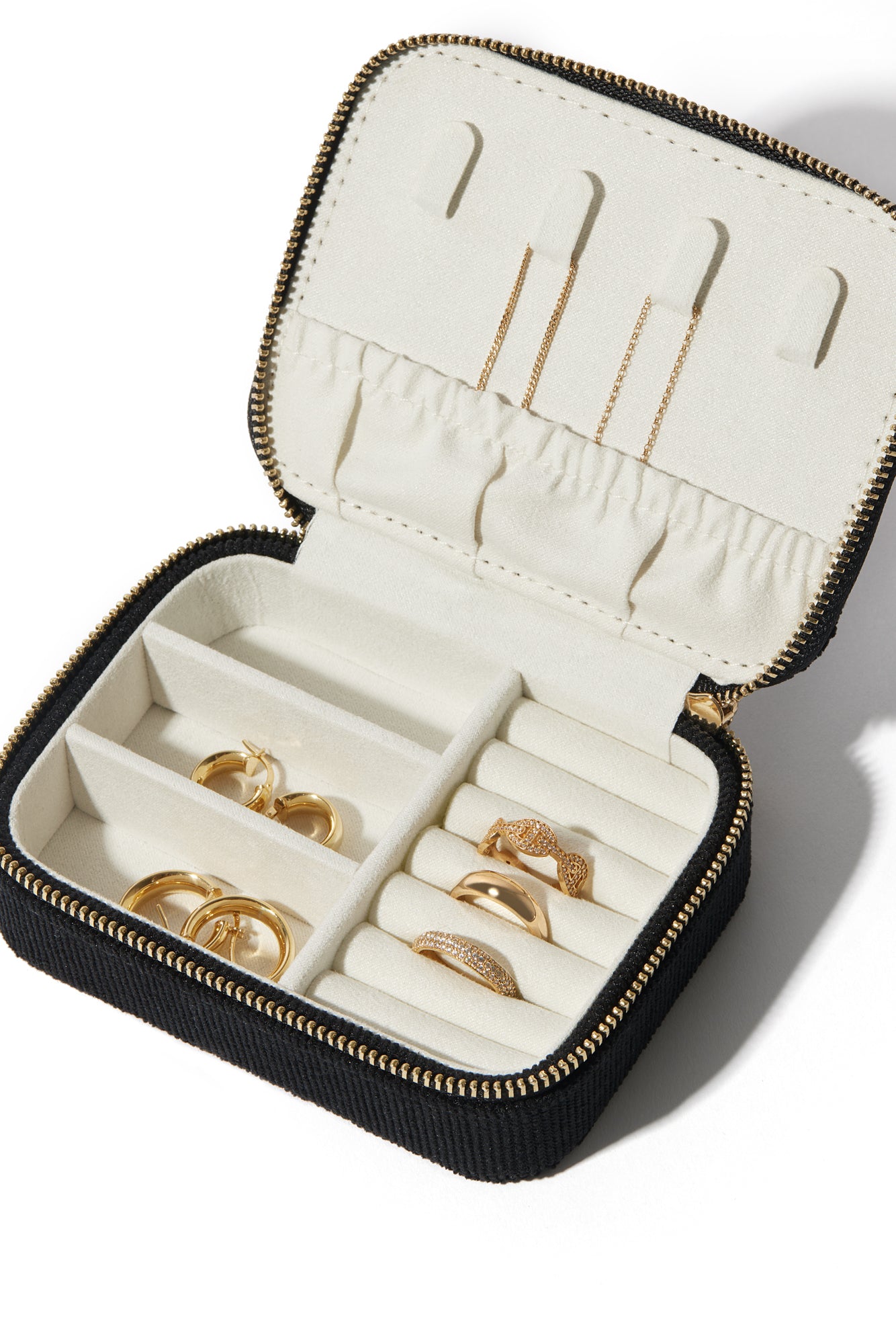 Portable Jewelry Box for Travel - Compact Jewelry Organizer with Mirror | Perfect for Necklaces, Rings, Earrings Storage | Great Gift for Women, Girls | Use at Home, Hotel, Vacation & Business Trips
