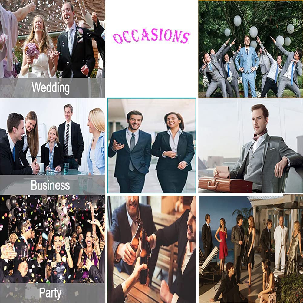 3-Piece Slim Fit Men's Suits for Wedding, Prom & Formal Events - Notched Lapel Tuxedo Jacket with Pants & Vest Set - Perfect for Groomsmen, Business Meetings & Special Occasions