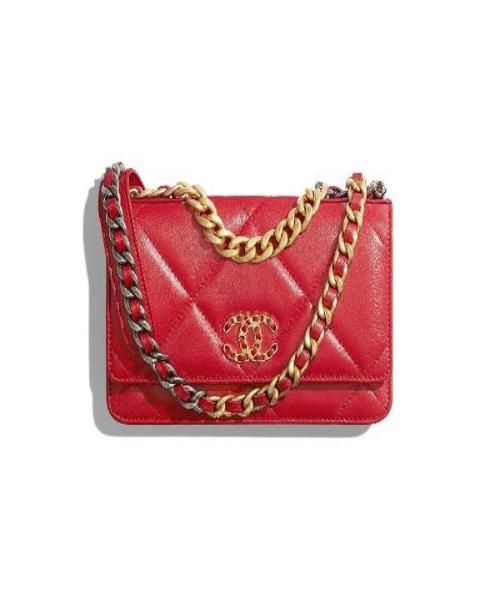Chanel Wallet On Chain WOC - Genuine Lambskin Leather Crossbody Bag with Gold-Tone Hardware in Red | Perfect for Evening Events, Parties, and Daily Use